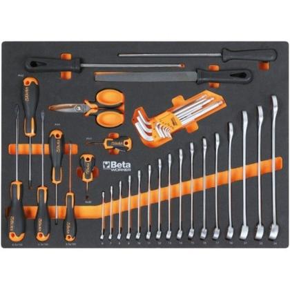 Imagem de Carrinho para Ferramentas Beta 07 Gavetas RSC24/7 Vermelho + Kit Berço Premium Beta BWKIT/PRM1 com 196 Peças e 3 Gavetas