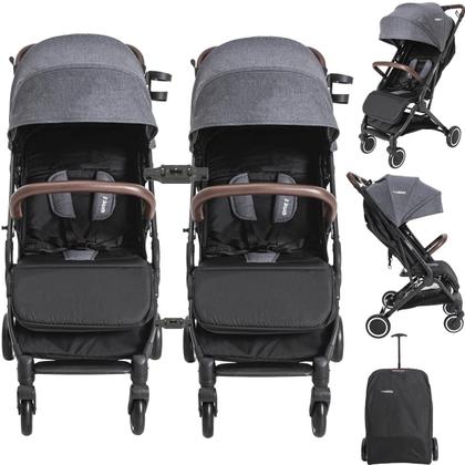 Imagem de Carrinho para Gemeos 2 Bebe Conforto Kiddo Sprint II Grafite