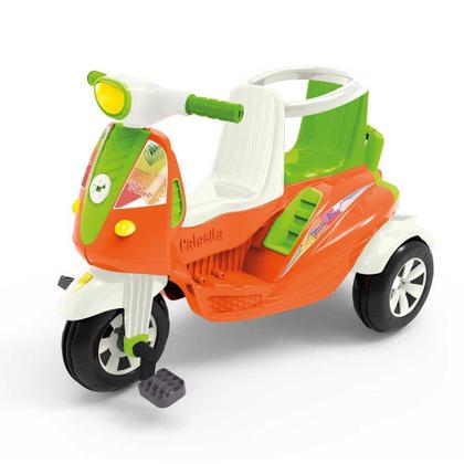 Imagem de Carrinho Passeio e Pedal Calesita Moto Duo Ref.1037 - Laranja