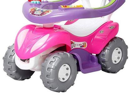 Imagem de Carrinho Passeio Flores Infantil Pedal Motoca Buzina Hastes