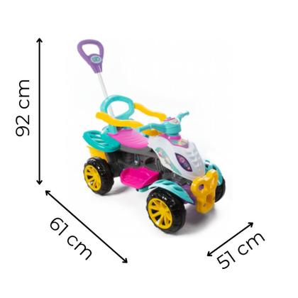 Imagem de Carrinho Passeio Infantil Quadriciclo Unicornio Pedal Haste