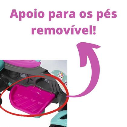 Imagem de Carrinho Passeio Infantil Quadriciclo Unicornio Pedal Haste