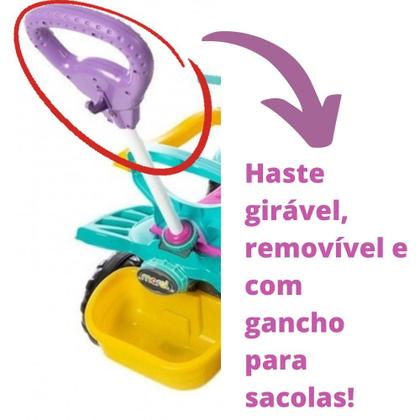 Imagem de Carrinho Passeio Infantil Quadriciclo Unicornio Pedal Haste