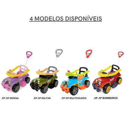 Imagem de Carrinho passeio jip jip maral guidão direcional militar multicolor rosa Quadriciclo Infantil Haste