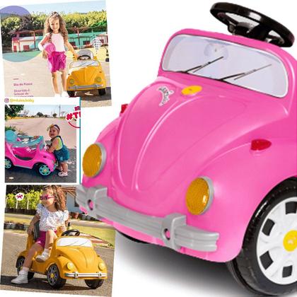 Imagem de Carrinho Passeio Pedal Calesita 1300 Fouks Fusca 2 em 1 Pink