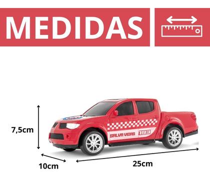 Imagem de Carrinho Pick-Up RX Resgate Bombeiros Miniatura