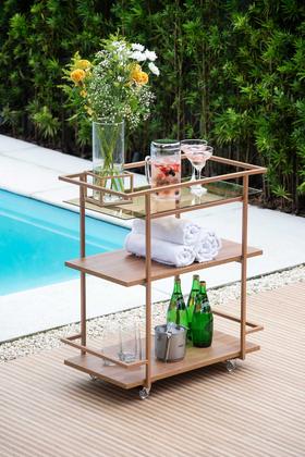 Imagem de Carrinho Porta Objetos Decorativo Bar Linha Frame Aço Forma