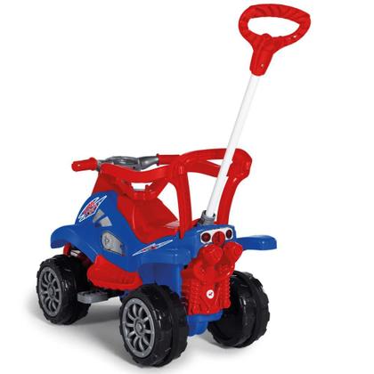 Imagem de Carrinho Quadriciclo Veículo De Passeio Menino Azul Cross 4x4 Buzina Calesita