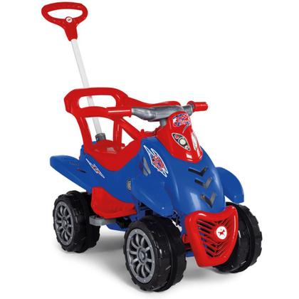 Imagem de Carrinho Quadriciclo Veículo De Passeio Menino Azul Cross 4x4 Buzina Calesita