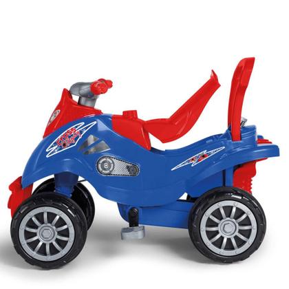 Imagem de Carrinho Quadriciclo Veículo De Passeio Menino Azul Cross 4x4 Buzina Calesita