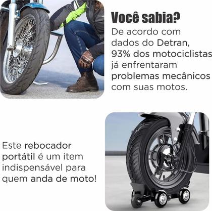 Imagem de Carrinho Reboque Pneu Furado Moto Rodinha Movimentador