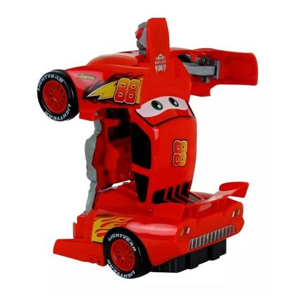 Imagem de Carrinho Relâmpago Mcqueen Carros Transforma Robô Luz Som Cor Vermelho