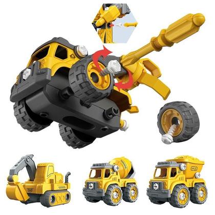 Imagem de Carrinho Robô Transformável 5 em 1 Brinquedo Infantil Monta e Desmonta Luzes, Som, Educativo Mega Compras