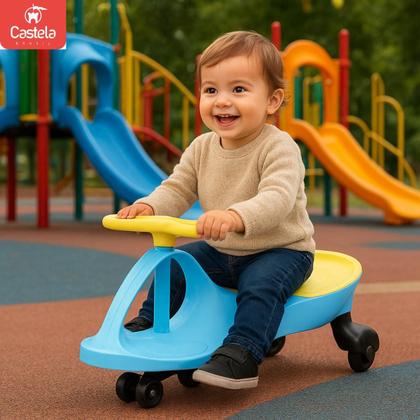 Imagem de Carrinho Rolimã Infantil Super Car Azul com Volante 360 - Castela