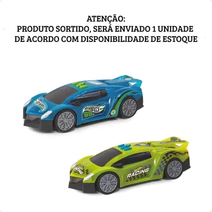 Carrinho Speed Car Hot Wheels com 22cm verde ou azul(sortido) Com