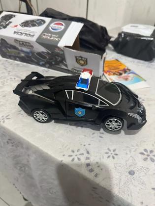 Imagem de Carrinho Super Robô Policia Transformes Com Luzes Som Bate e Volta - Envio Imediato