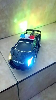 Imagem de Carrinho Super Robô Policia Transformes Com Luzes Som Bate e Volta - Envio Imediato