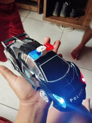 Imagem de Carrinho Super Robô Policia Transformes Com Luzes Som Bate e Volta - Envio Imediato