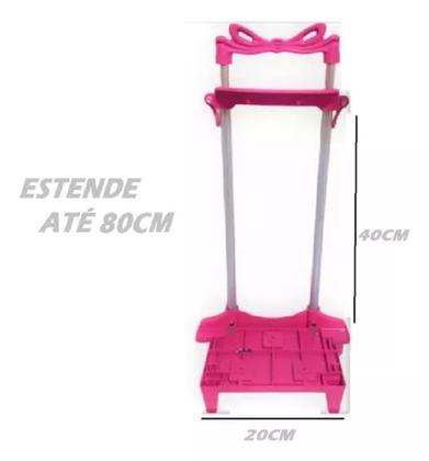 Imagem de Carrinho Suporte Para Mochila Escolar Com Trava 40cm Rodas Silicone