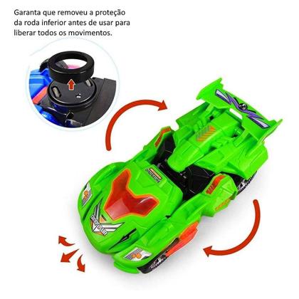 Imagem de Carrinho Transformers Dinossauro Tiranossauro Bate e Volta com Sons Luz Verde