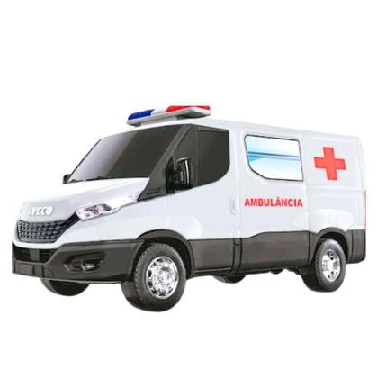 Imagem de Carrinho Van Ambulância Iveco Daily De Brinquedo - Carrinho Infantil Com Acessórios Para Simular Socorro - Usual