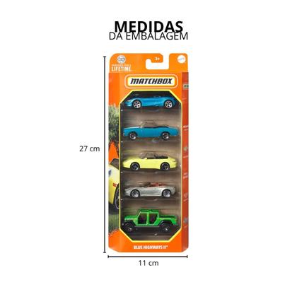 Carrinhos em Miniatura Box com 5 Escala 1:64 Matchbox Mattel Imagem de Carrinhos em Miniatura Box com 5 Escala 1:64 Matchbox Mattel