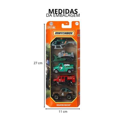 Imagem de Carrinhos em Miniatura Box com 5 Escala 1:64 Matchbox Mattel