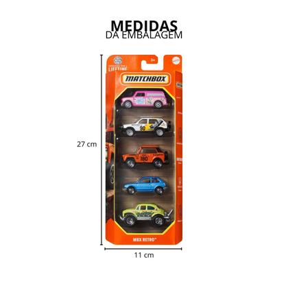 Imagem de Carrinhos em Miniatura Box com 5 Escala 1:64 Matchbox Mattel