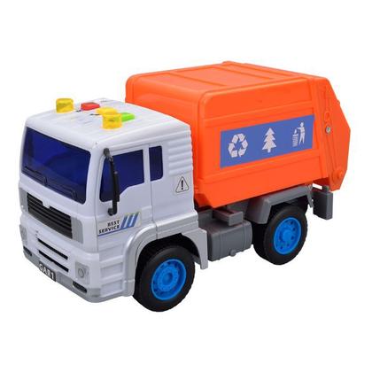 Imagem de Carro a Fricção Caminhão Coleta de Lixo Laranja DM Toys