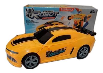 Imagem de Carro Bate E Volta Transforme Robo Racer Car Com Som E Luz A Pilha