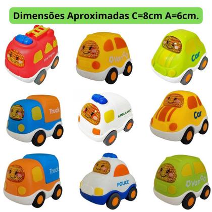 Imagem de Carro Brinquedo Criança Mini Presente Carrinhos Fricção Kit 9 Unidades cartoon car cores diversas