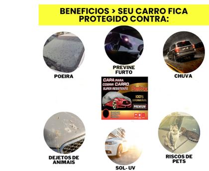 Imagem de Carro Capa Lona Cobrir Resistente Proteção COROLLA FORRADA -PIETRIX