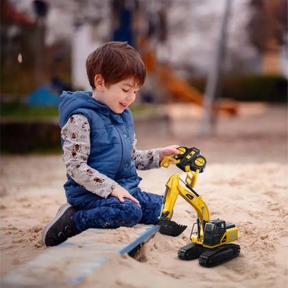 Imagem de Carro Construção Retroescavadeira de Controle Remoto com Pá Móvel Multikids