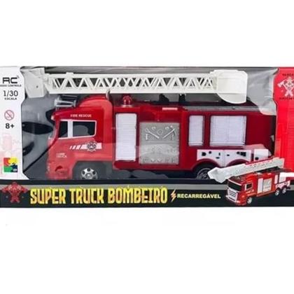 Imagem de Carro Controle Remoto Recarregável Bombeiro 1/30  Cks