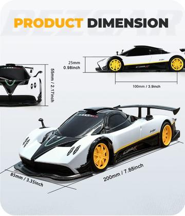 Imagem de Carro de brinquedo elétrico - veículo de corrida Pagani Zonda R em escala 1:24, série de carros RC de 2,4 GHz (branco)