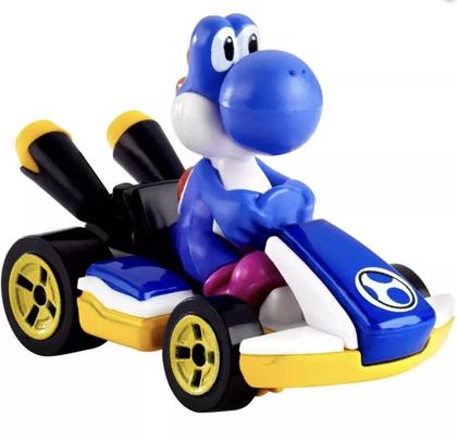 Imagem de Carro de brinquedo Hot Wheels Mario Kart Blue Yoshi Standard Kart 1:64