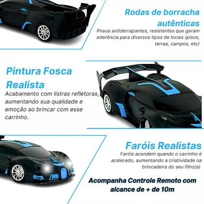 Imagem de Carro de Controle com 5 Funções Super Esportivo Carrinho Infantil com Farol