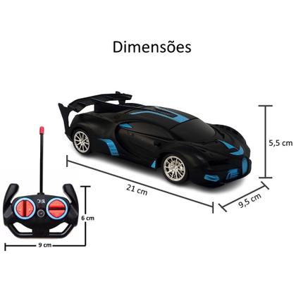 Imagem de Carro de Controle com 5 Funções Super Esportivo Carrinho Infantil com Farol