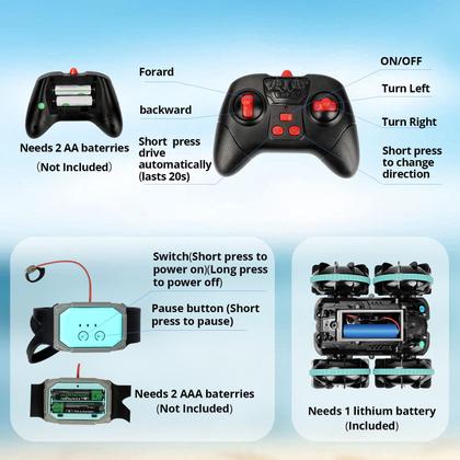 Imagem de Carro de controle remoto anfíbio AmazeFun 2,4 GHz 4WD Gesture