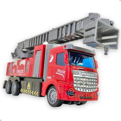 Imagem de Carro De Controle Remoto Carrinho De Bombeiro Com Luz Na Cabine