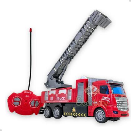 Imagem de Carro De Controle Remoto Carrinho De Bombeiro Com Luz Na Cabine
