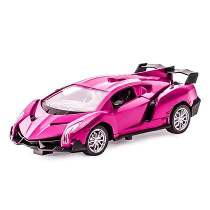 Imagem de Carro De Controle Remoto Carrinho Rápido Roxo Rosa Abre As Portas - Dm Toys