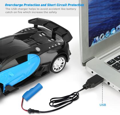 Imagem de Carro de controle remoto para crianças - Corrida de brinquedos remotos elétricos de escala 1/16, com luzes LED Veículo de brinquedo de passatempo recarregável de alta velocidade, presentes de carro RC para crianças de 3 anos 4 5 6 7 8 9 anos meninos