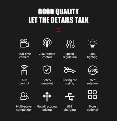 Imagem de Carro De Corrida Para Crianças Elétrico De Brinquedo,com camera e blutf