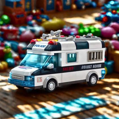 Carro de Polícia Lego para montar Brinquedo Educativo para Crianças Acima de 3 Anos - Top Kids Imagem de Carro de Polícia Lego para montar Brinquedo Educativo para Crianças Acima de 3 Anos