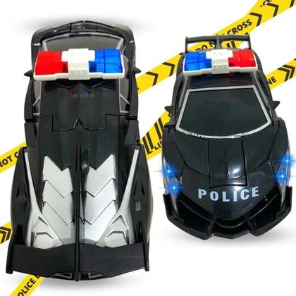 Imagem de Carro de Polícia Transformável Bate e Volta com Som e Luz