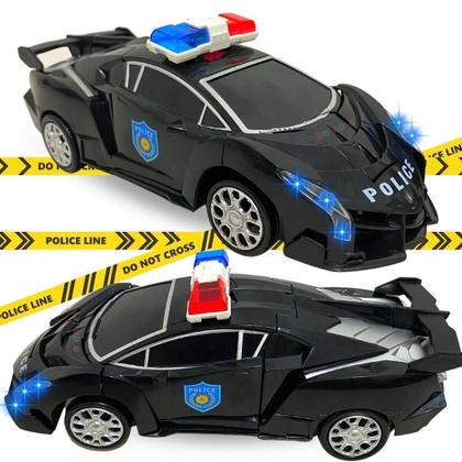 Imagem de Carro de Polícia Transformável Bate e Volta com Som e Luz