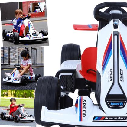 Imagem de Carro Eletrico Bandeirante Kart Speed 8 12V Branco com Controle