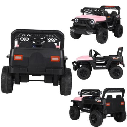 Imagem de Carro Eletrico Bang Toys Jipe Adventure Rosa 12V Controle Remoto