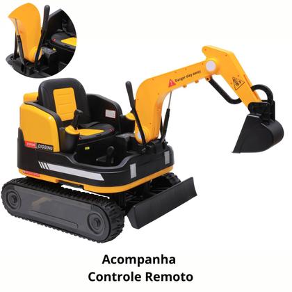 Imagem de Carro Elétrico Escavadeira Infantil 12v Braço Articulado